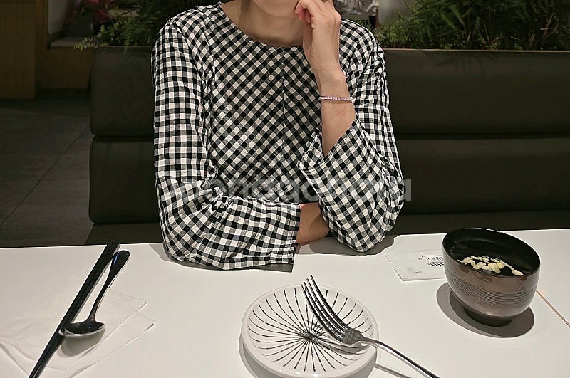 자라깅엄체크블라우스--2