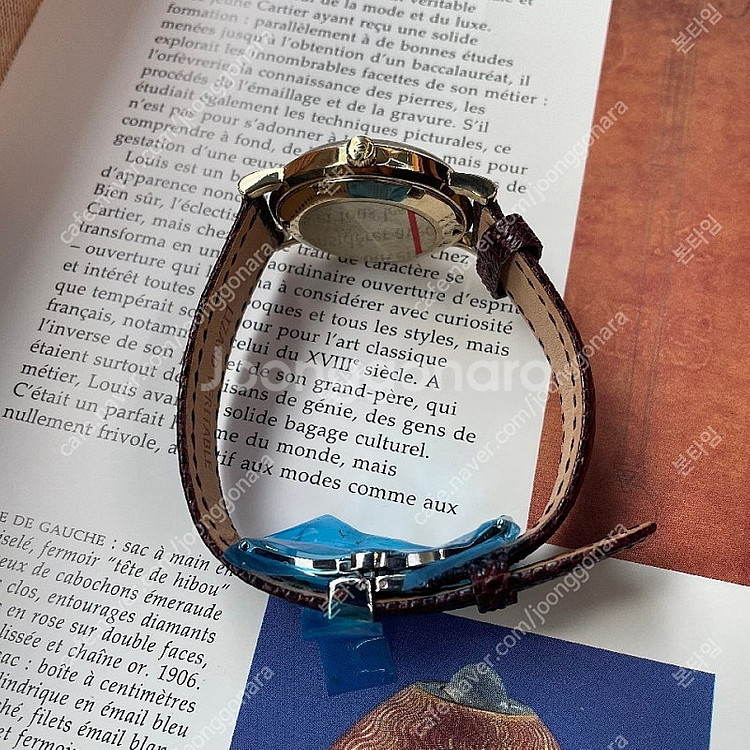 오메가 수동 33mm 10k 골드 빈티지 가죽시계--5