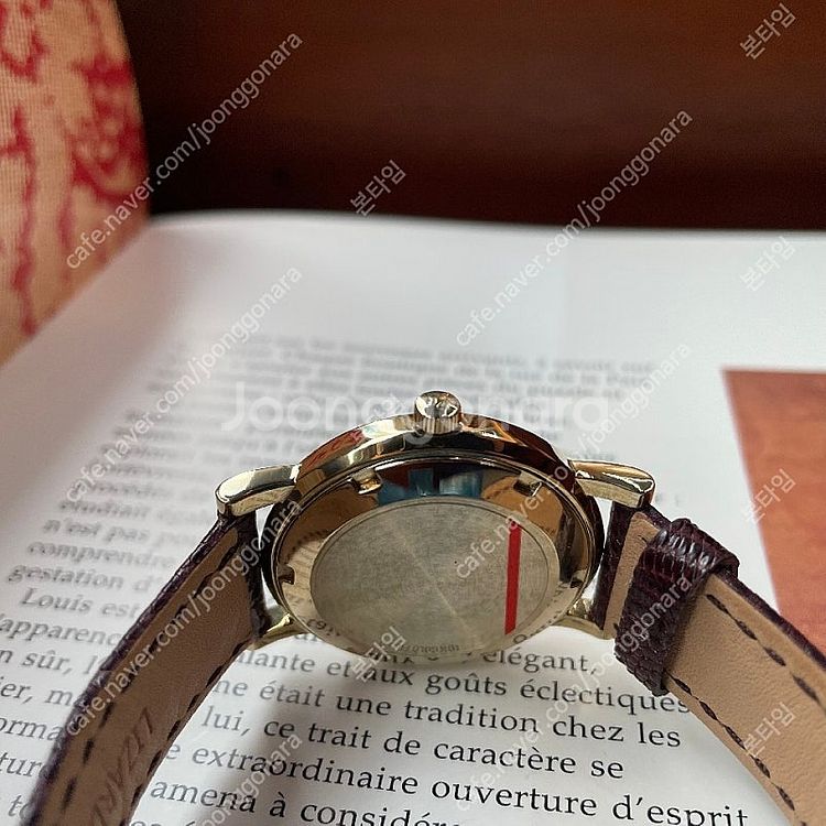 오메가 수동 33mm 10k 골드 빈티지 가죽시계--6