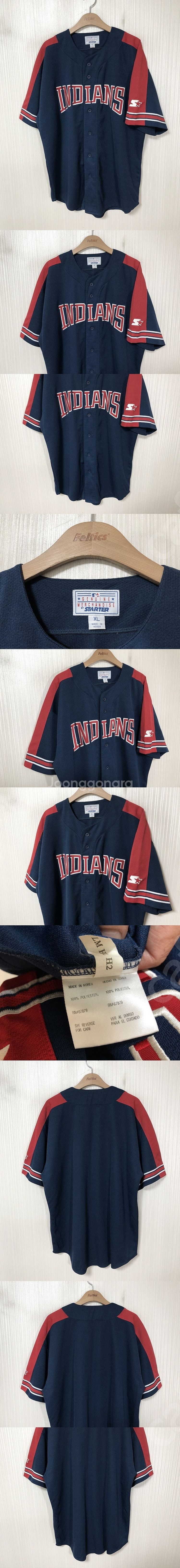 MLB 스타터 클리블랜드인디언스 올드유니폼/져지 XL(...--0