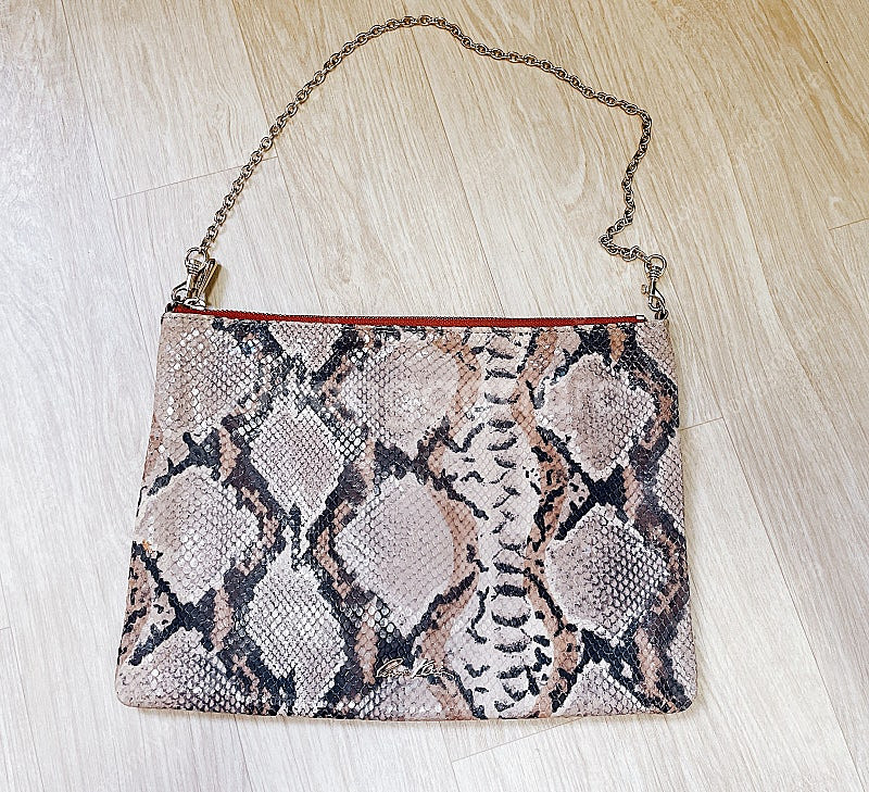 Anne Klein 앤클라인 파이톤 뱀피 클러치 체인백--0