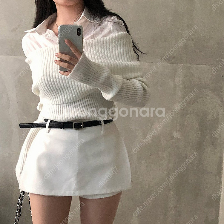 크림치즈마켓 인생핏 스커트 화이트s 그레이s 새제품 팔...--4