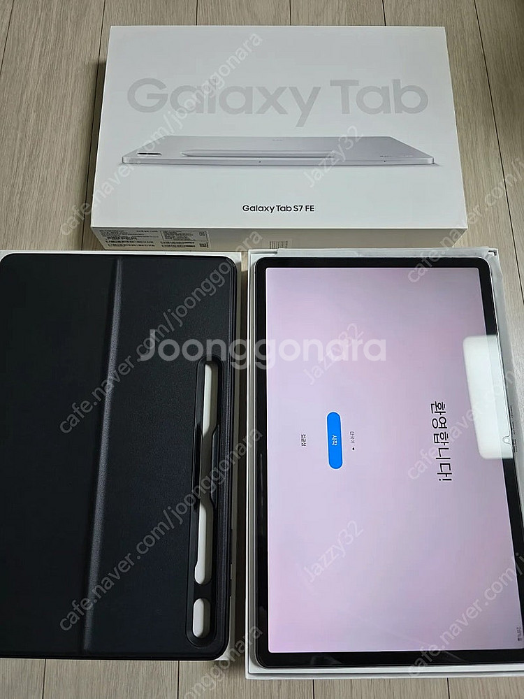 갤럭시탭 S7 FE+ 미스틱실버 64gb+ 스태딩 케이...--5