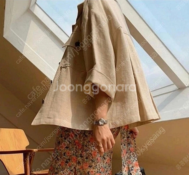 [구 드랑 현 헤이가가] 린넨 플리자켓 - 베이지--0