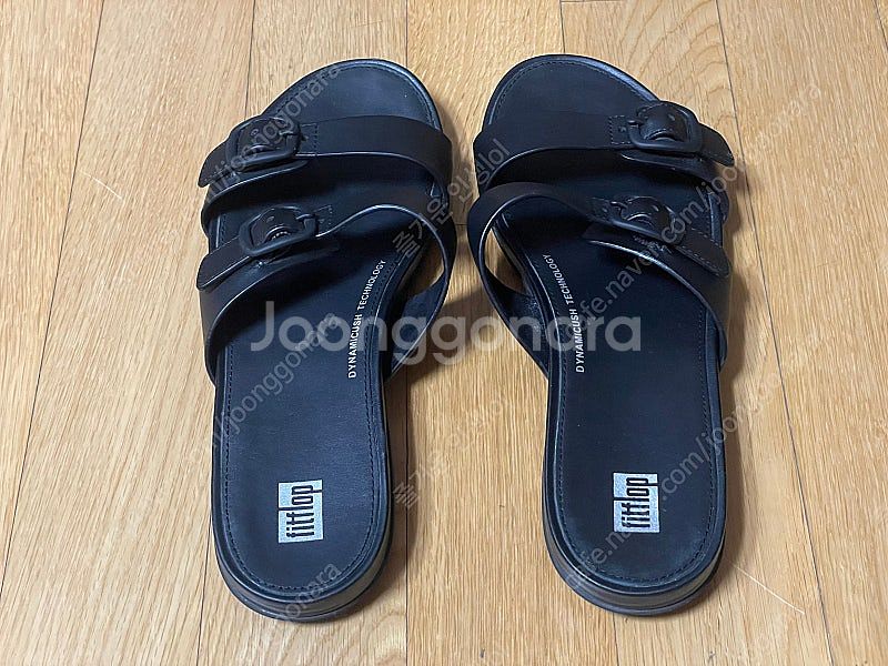 핏플랍 블랙 버클 레더 블랙 여성 슬리퍼_39(250사...--2