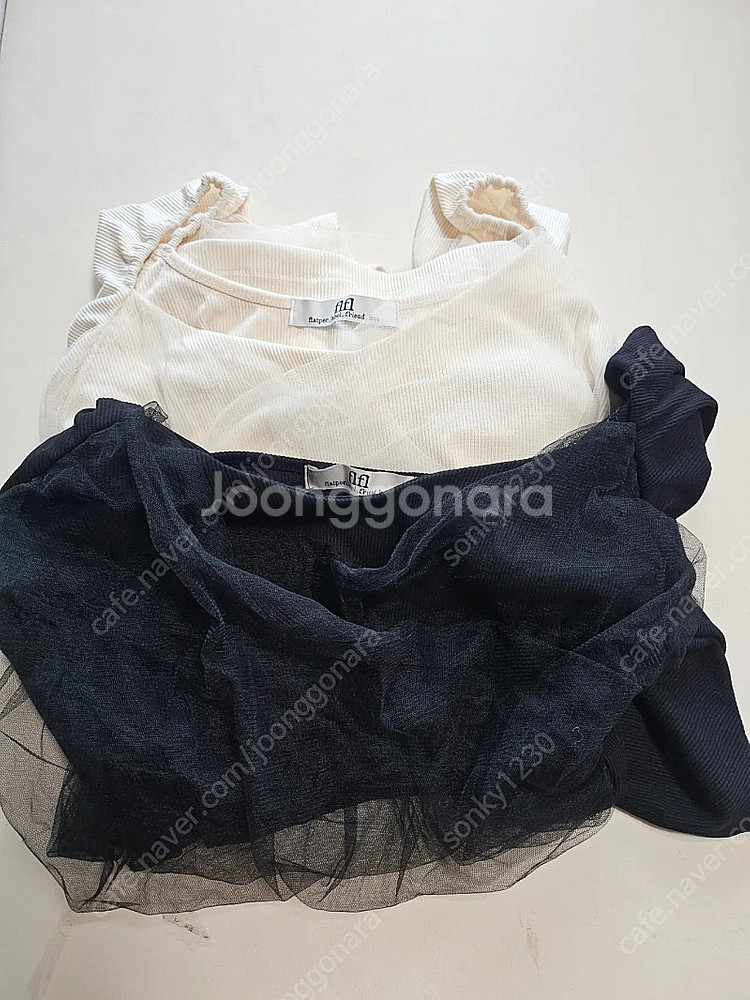 플랫퍼 제작 그레이스 쉬폰 랩 벨라인 티셔츠 2종 묶음...--4