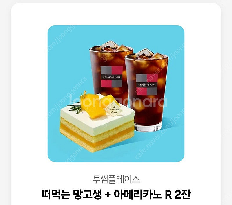 투썸플레이스 떠먹는 망고생+ 아메R 2잔--0