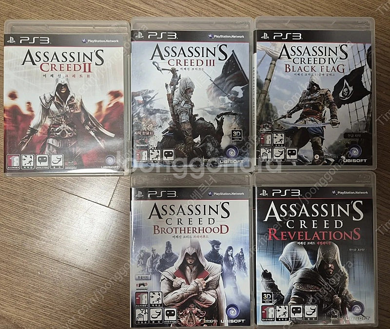 플스3(PS3) 어쌔신크리드 5종 일괄 판매합니다.--0