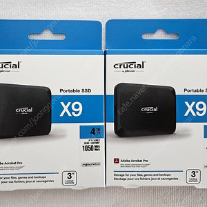 마이크론 Crucial X9 시리즈 Portable 4TB 2개 총 8TB SSD 외장 SSD 미개봉 새제품 영상작업이 켄슬되서 판매합니다 이삿짐 정리중이라 다른물품도 같이 말씀