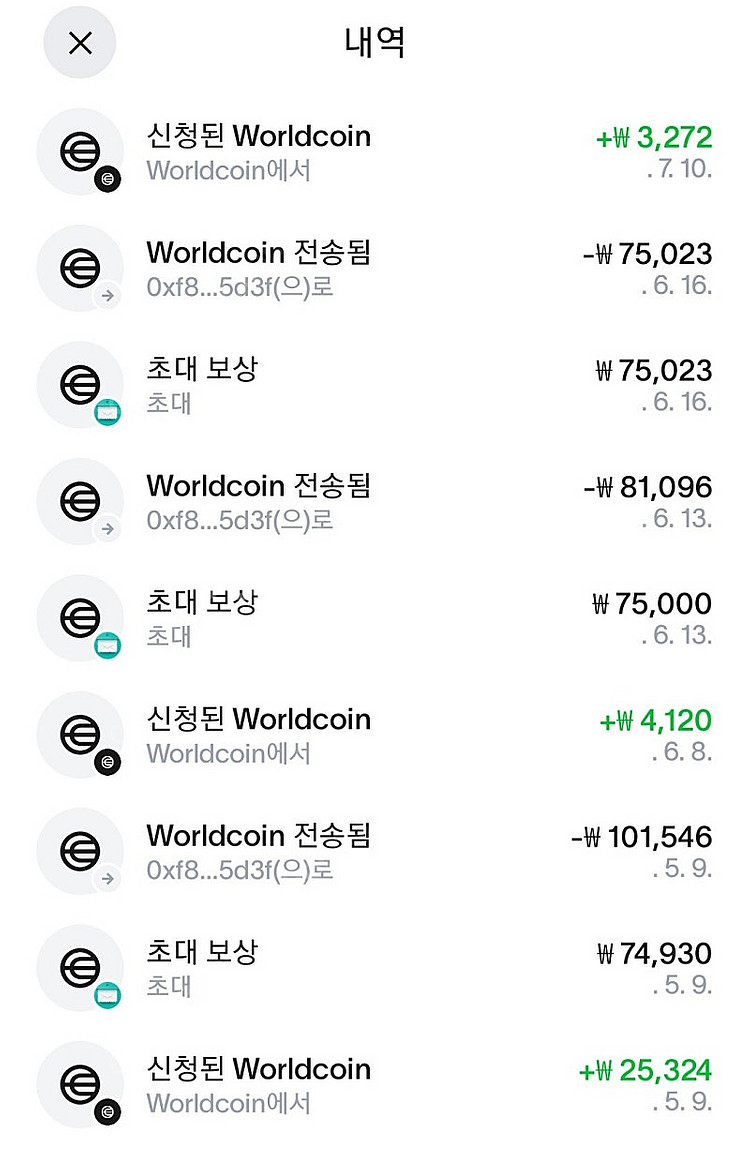 월드코인 신규추천인 삽니다. 인증--3