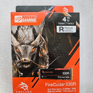 Seagate 시게이트 파이어쿠다 530R M.2 NVMe 4TB SSD 풀박스 국내 정품 무상 AS 5년, 데이터 복구 이제품의 장점은 TBW 5000TB가 넘는 괴물스펙이며