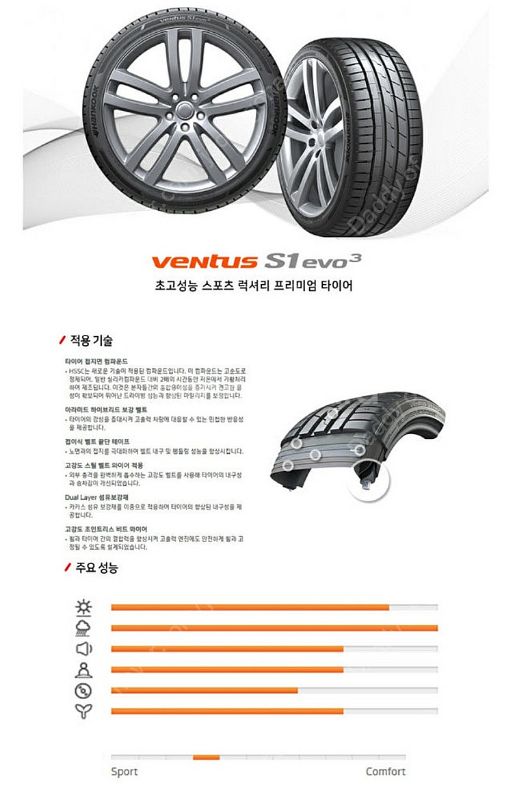 한국타이어 벤투스 S1evo3 (295 30R 20) ...--0