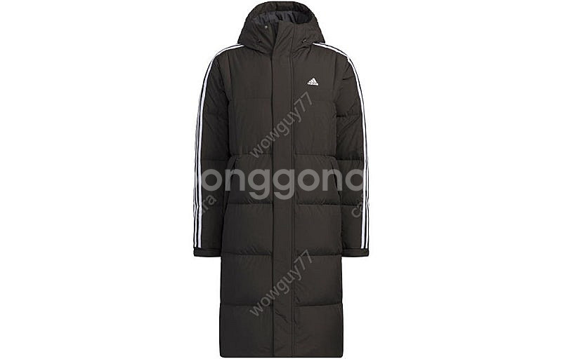 [새상품] 아디다스 3S 롱 다운 재킷 IT8714 블랙 롱 패딩 잠바 남자 남성 XXL--0