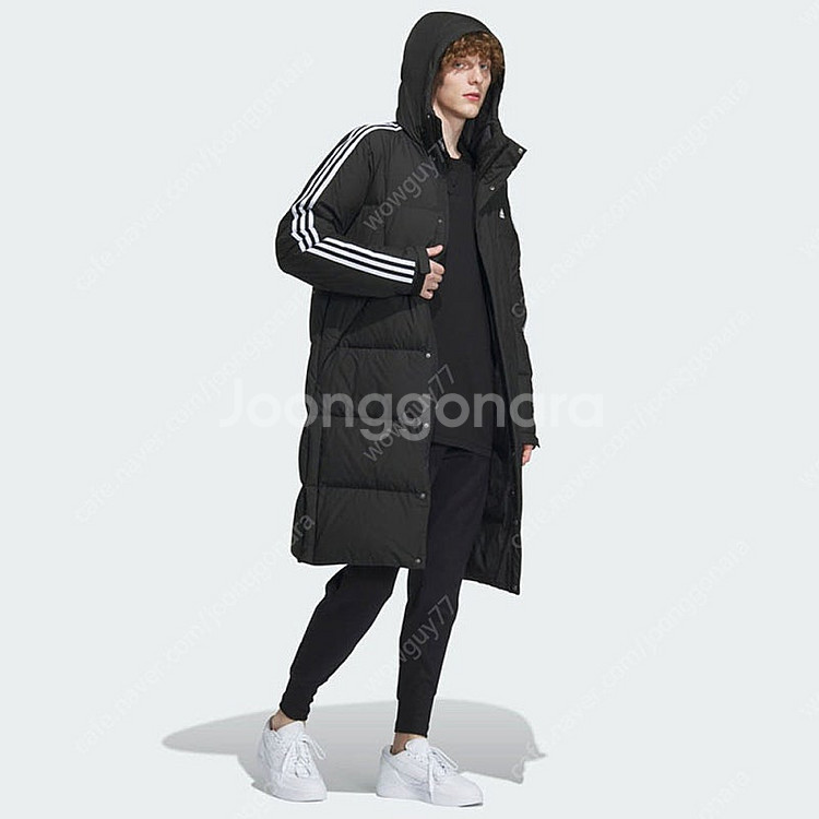 [새상품] 아디다스 3S 롱 다운 재킷 IT8714 블랙 롱 패딩 잠바 남자 남성 XXL--2