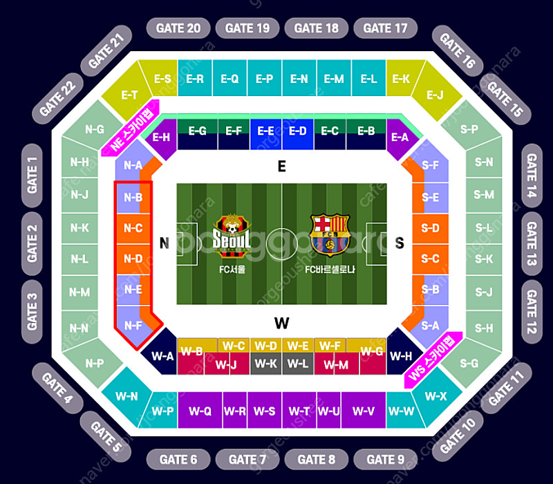 바르셀로나 V 서울FC 7월 31일 직관경기 1등석B ...--2