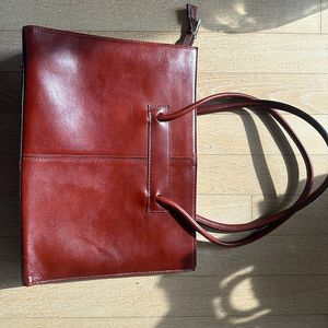 이태리 버건디색 토트백(중고)