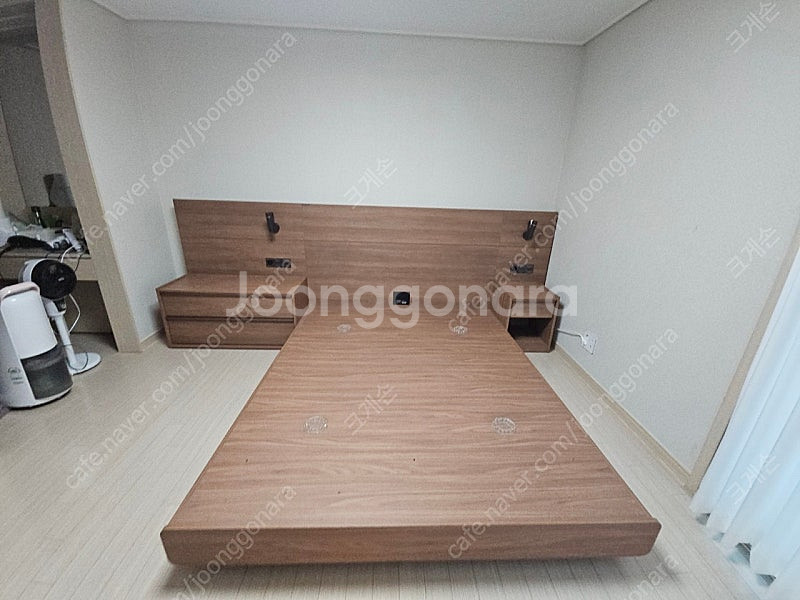 한샘 유로503 아트윌 월판 침대프레임 셋트--0