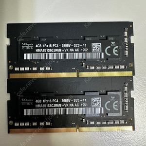 SK하이닉스 DDR4 노트북용 PC4-2666v 4GB 램 2개 일괄