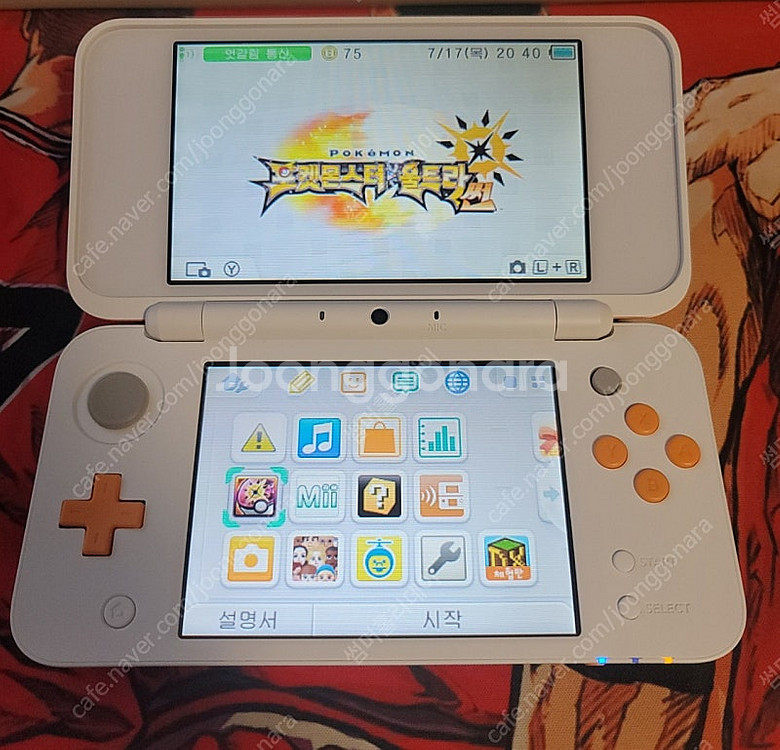닌텐도 2DS XL 화이트오렌지 포켓몬스터칩4개포함--4