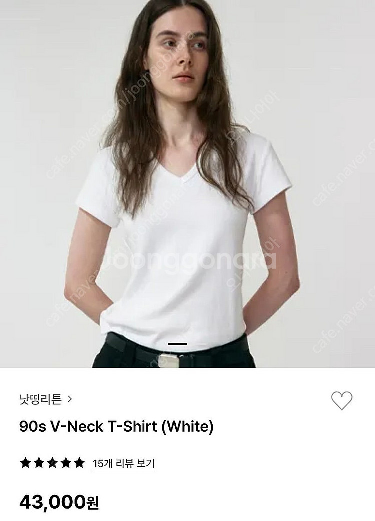 낫띵리튼 90s V-Neck T-Shirt (White...--0