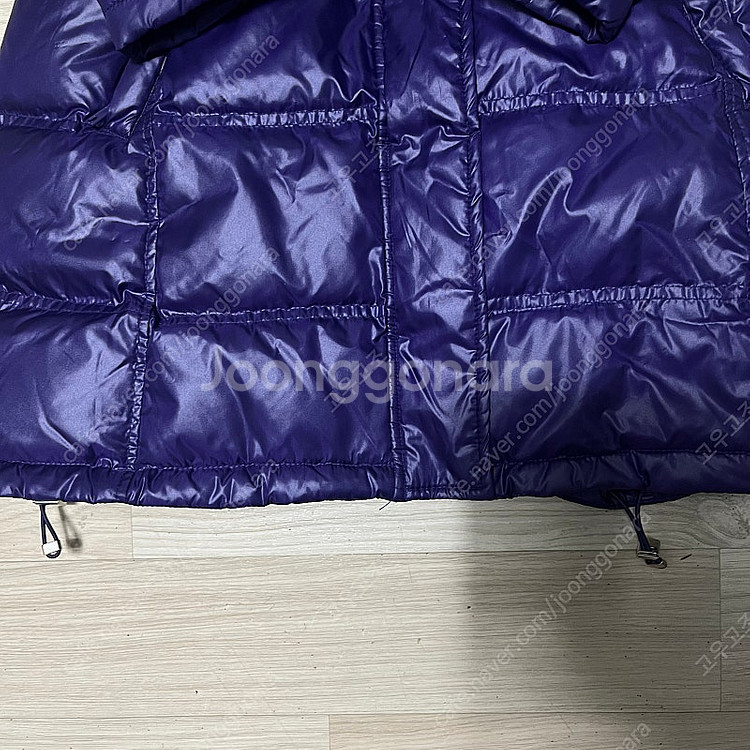 아디다스 오리지널 로고 퍼플 후드 롱패딩 [90]--2