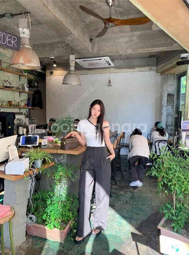 러브미우 바스락 슬랙스 차콜 s--6