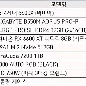 게이밍 데스크탑 5600x, 6600xt 라라랜드 피씨 팝니당.