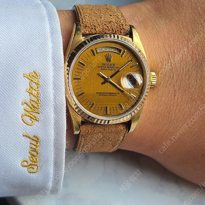 [정품] 롤렉스 데이데이트 호안석 타이거아이즈 옐로우골드 18K 금통 (Rolex Day-Date Tiger Eyes 18K YG)