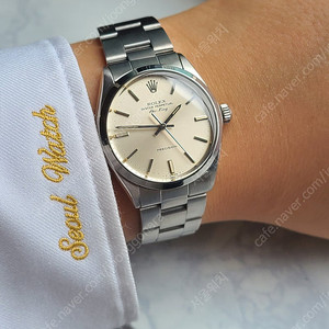 [정품] 롤렉스 오이스터퍼페추얼 에어킹 실버 빈티지 순정 (Rolex Oysterdate Silver Dial Vintage)