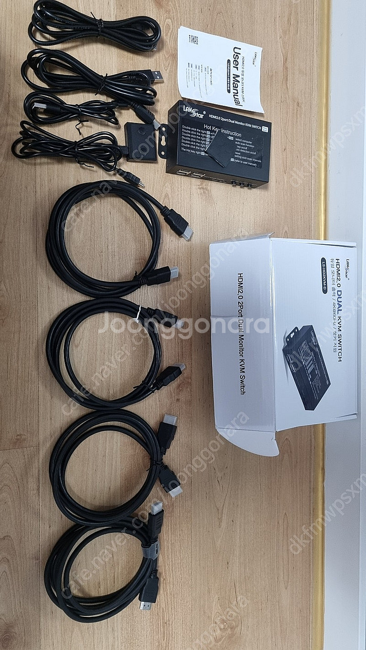 LANStar HDMI 2.0 2포트 KVM 듀얼 모니...--0