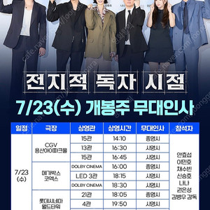 [무대인사]전지적독자시점 중앙 2연석 7/23(수) 코엑스점 양도합니다.