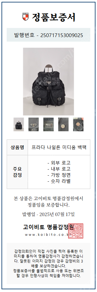 프라다 나일론 미디움 백팩 블랙 (정품)--9