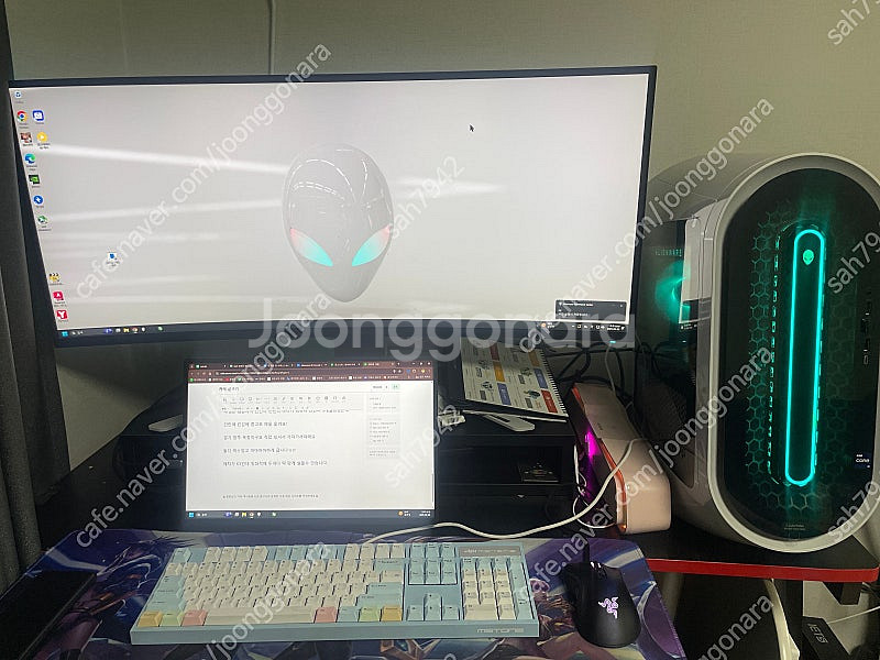 에일리언웨어 컴퓨터 모니터 세트 팝니다--5
