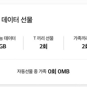 Skt 데이터 2기가