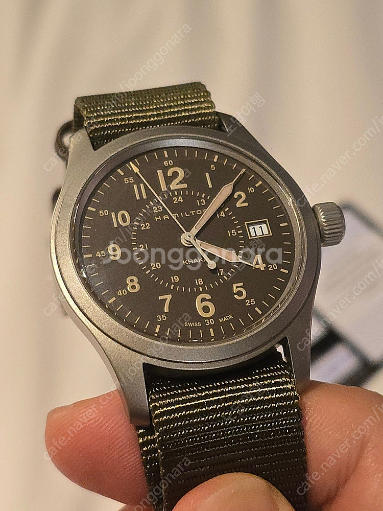 해밀턴 카키 필드 38mm 브라운 다이얼 쿼츠--3