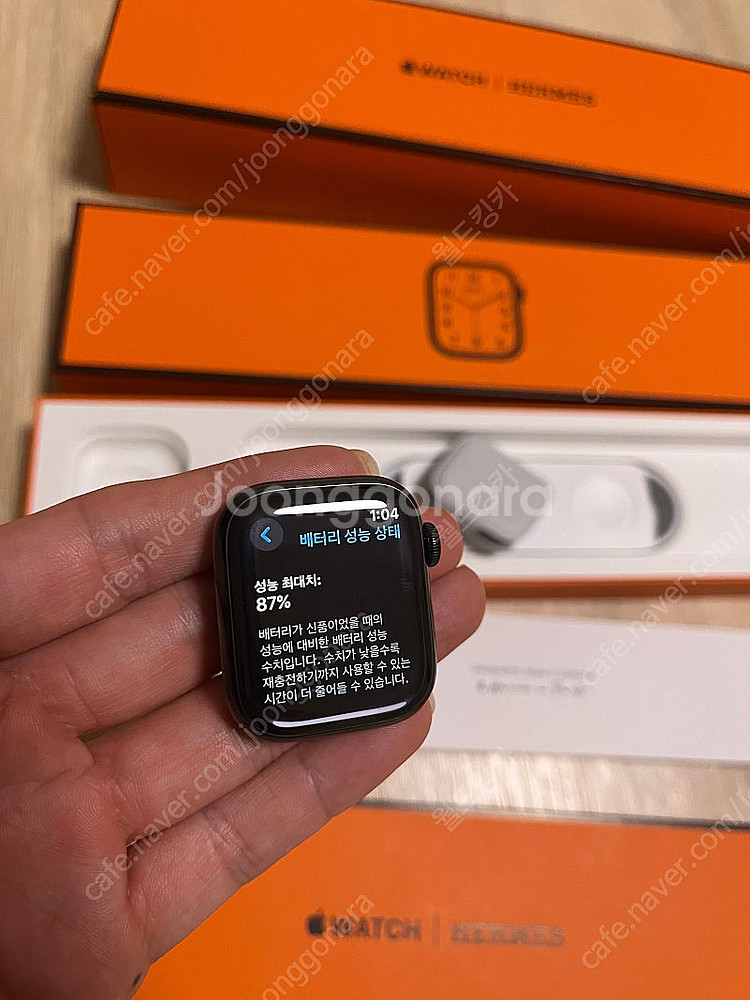 애플워치8 에르메스 누아 41mm 팝니다.--5