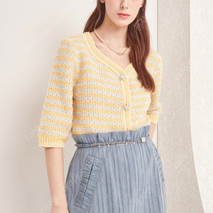 한섬 마인 벨티드 프릴 웨이스트 스커트 55