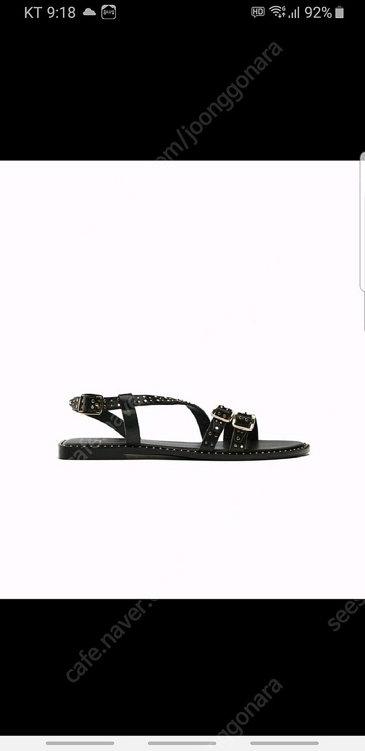 자라 스터드 스트랩 레더 샌들--3