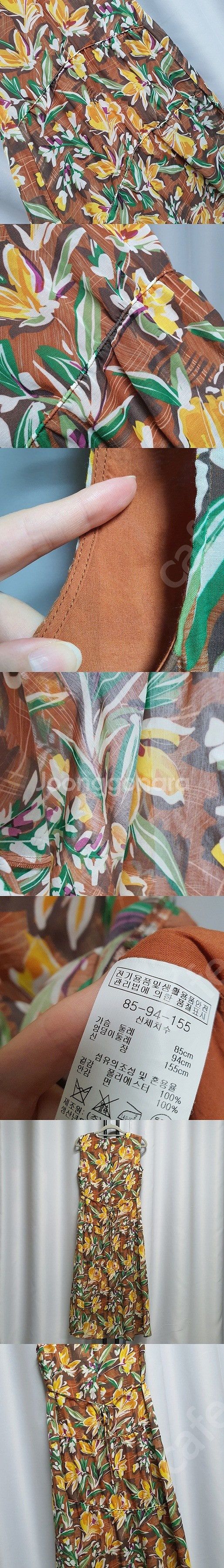 BCBG 비씨비지 플라워 민소매 플레어 나시 원피스--2