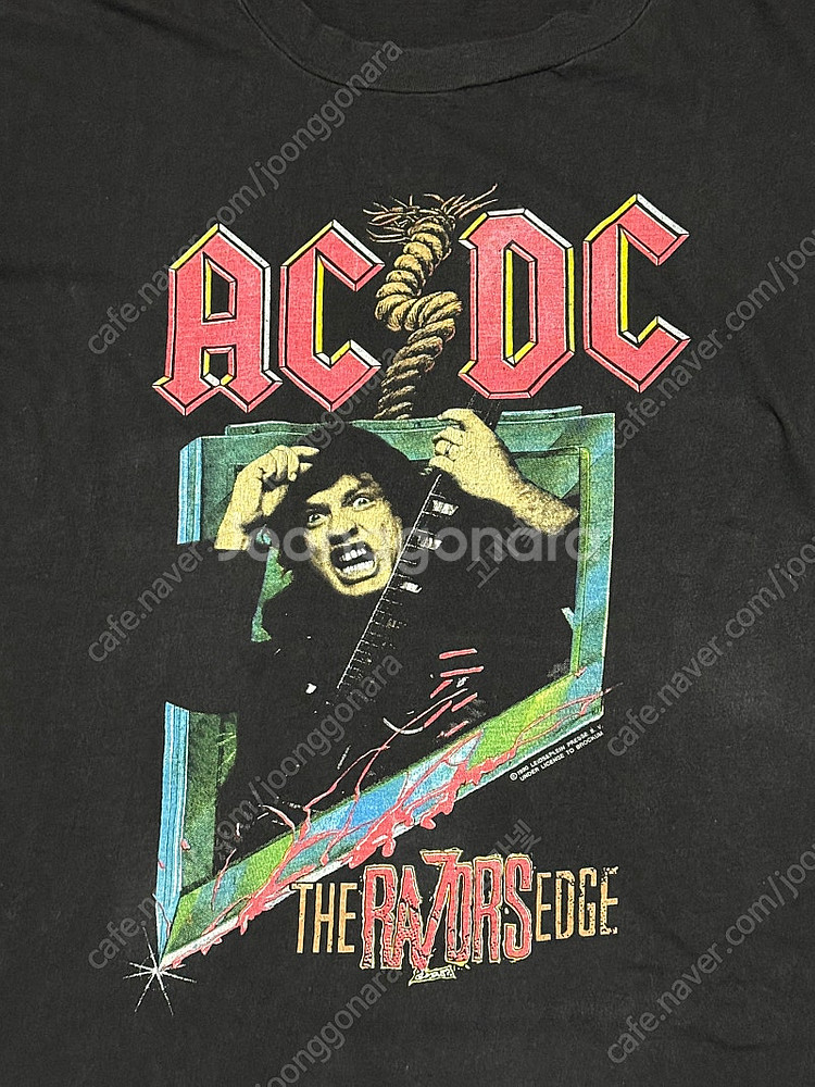 90s AC/DC 더 레이저스 엣지 빈티지 티--3
