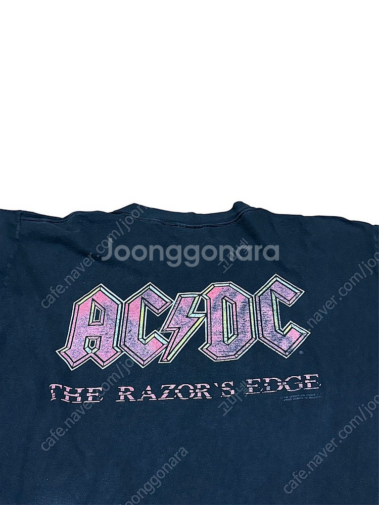 90s AC/DC 더 레이저스 엣지 빈티지 티--4