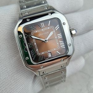 까르띠에 산토스 브라운다이얼 38mm 스틸 시계