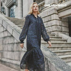 새상품) 칼라거펠트 자카드 원피스 / 칼라거펠트 블랙 플리츠 롱 원피스