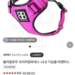 불리빌로우 프리미엄 하네스 v2.0 s사이즈 마젠타 세트