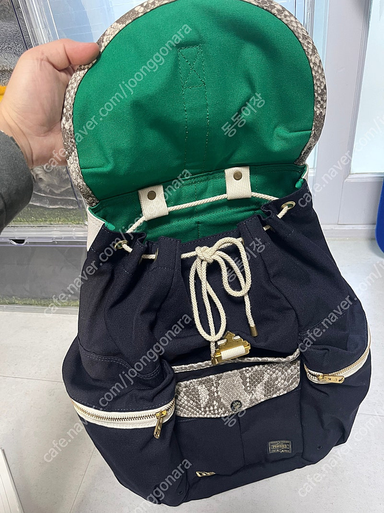 요시다 포터 X 뉴에라 파이톤 캔버스 럭색 백팩 네이비--8