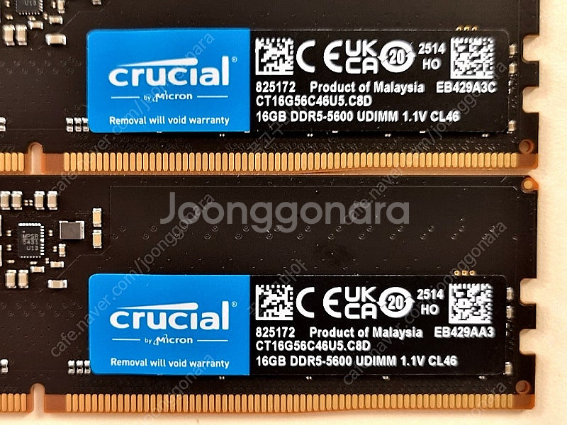Crucial 램 DDR5 5600 16G 25년 구매...--4