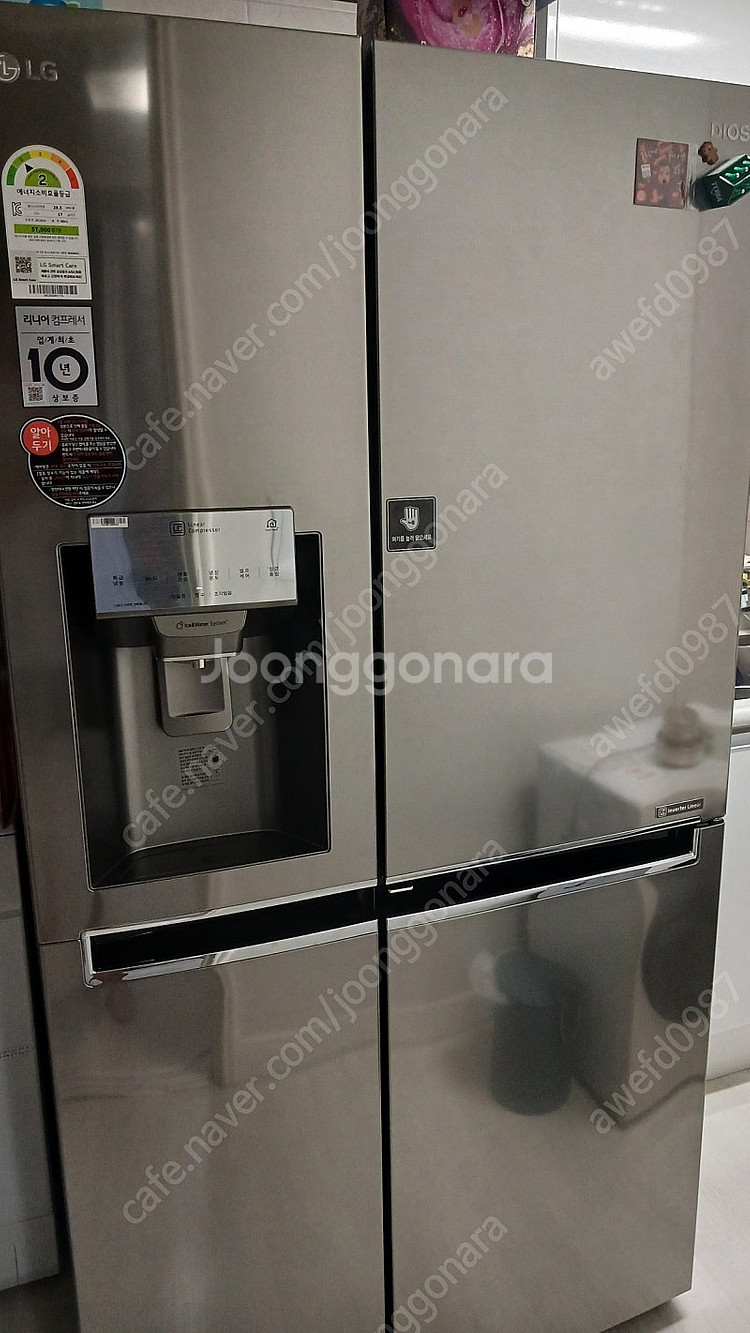 엘지전자 냉장고 (정수기탑재) 모델명: J812S35 ...--0