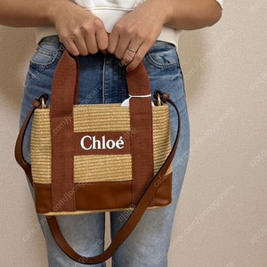 끌로에 Chloe 키즈 라피아 숄더백 베이지브라운
