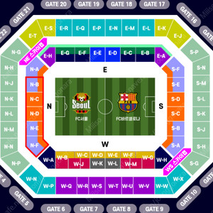 [ 8/4(월) :: 대구 vs 바르셀로나 ] - 3등석A 2연석, 3등석B 3연석