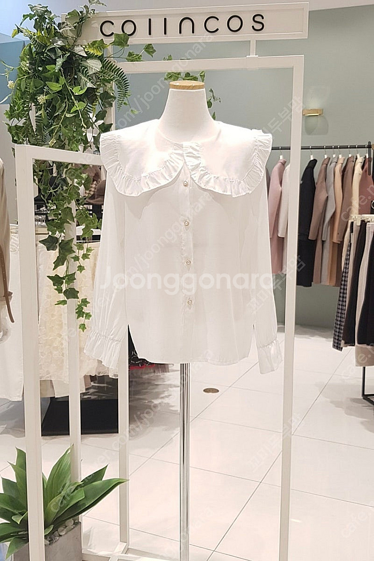 코인코즈 빅 카라 진주단추 블라우스 (새옷)--0